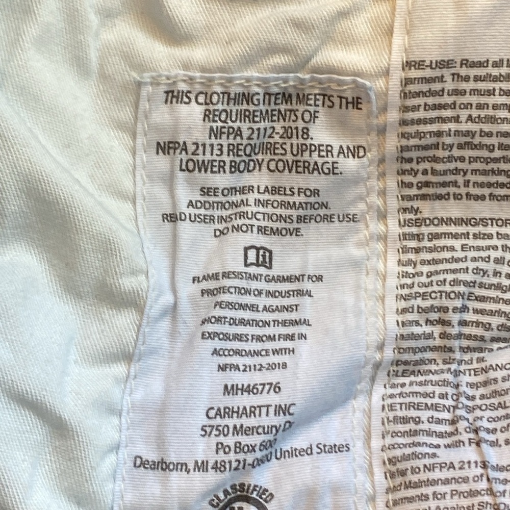 Carhartt work jeans FR NFPA 2112/CAT 2  Size: 40x32, Used - Picture 12 of 12